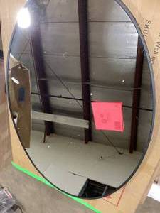 XRAMFY 24 in. x 36 in. Oval Black Classic Aluminum Alloy Framed Wall Mirror Customer Returns See Pictures
