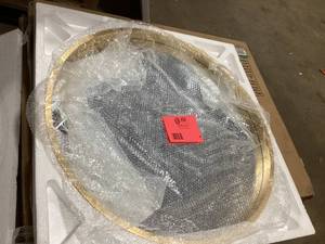 Kate and Laurel Medium Round Gold Contemporary Mirror (25.6 in. H x 25.6 in. W)  Customer Returns See Pictures