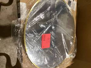 XRAMFY 24 in. W x 24 in. H Round Aluminum Alloy Framed Gold Wall Mirror Customer Returns See Pictures