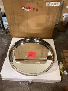 Kate and Laurel Samana 24 in. x 24 in. Classic Round Framed Silver Wall Mirror Customer Returns See Pictures