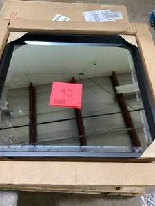 Amanti Art Medium Square Satin Black Beveled Glass Modern Mirror (21 in. H x 21 in. W) Customer Returns See Pictures