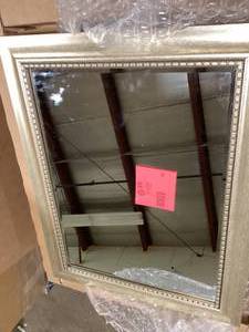 Amanti Art Astor Champagne 23 in. x 29 in. Petite Bevel Classic Rectangle Framed Bathroom Wall Mirror Customer Returns See Pictures
