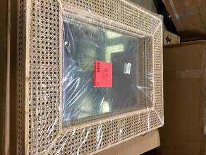 Home Decorators Collection Medium Rectangle Natural Rattan and Cane Mirror (24 in. W x 32 in. H) Customer Returns See Pictures