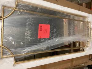 Kate and Laurel Minuette 42 in. x 16 in. Classic Rectangle Framed Gold Wall Mirror Customer Returns See Pictures