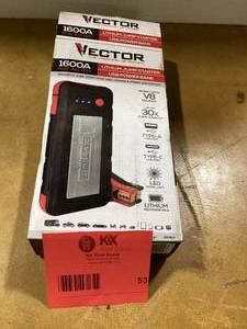 VECTOR 1600 Peak Amp Automotive Lithium Jump Starter, Portable Power - 15W USB-A & USB-C Customer Returns See Pictures