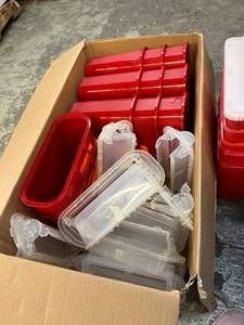 lot 32 image: Lot of Various Global Industrial Storage Supply Item Organizer Tray Boxes Bins
