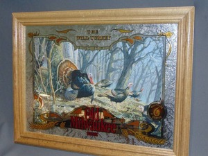 lot 58 image: Old Milwaukee Wild Life Series Mirror - The Wild Turkey