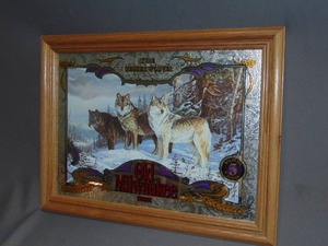 lot 59 image: Old Milwaukee Wild Life Series Mirror - The Timberwolves
