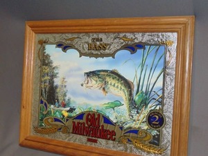 lot 62 image: Old Milwaukee Wild Life Series Mirror - The Bass