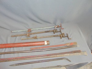 lot 102 image: Mixed Lot of Clamps, Chisels and Post Pounder
