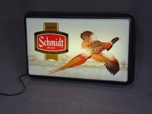 lot 109 image: Schmidt Beer Pheasant Lighted Wall Sign