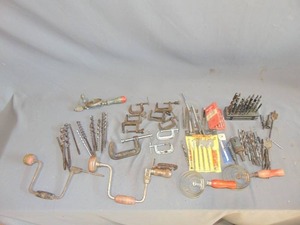 lot 160 image: Mixed Lot of Hand Drills, Drill Bits and C-Clamps