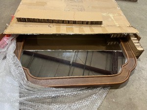 Medium French Country Dark Brown Wood Framed Mirror (24 in. W x 30 in. H)