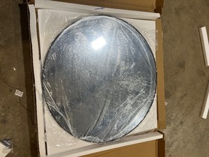 36 in. W x 36 in. H Round Aluminum Alloy Framed Black Wall Mirror