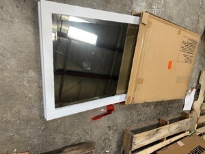 24 in. W x 30 in. H Framed Rectangular Beveled Edge Bathroom Vanity Mirror in White