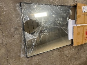 24 in. W x 36 in. H Rectangular Aluminum Alloy Framed Modern Black Wall Mirror
