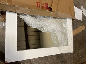 Medium Rectangle White Classic Mirror (36 in. H x 30 in. W)