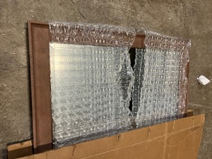 Medium Rectangle Alta Medium Brown Beveled Glass Casual Mirror (26.5 in. H x 32.5 in. W)