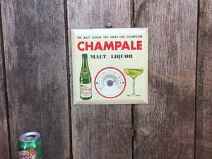 lot 105 image: Vintage CHAMPALE Malt Liquor Metal Thermometer