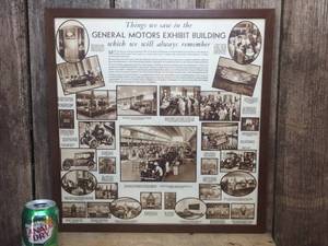 lot 135 image: Vintage Framed Brochure General Motors Exhibit Building
