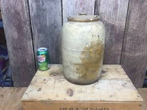 lot 141 image: Antique StonewareCrock Jar with Lid