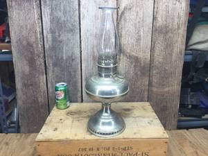 lot 147 image: Vintage B & H Nickel Oil Lamp