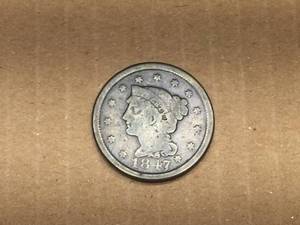 lot 167 image: 1847 U.S. Braided Hair Cent - G 4