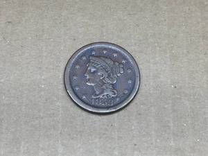lot 168 image: 1853 U.S. Braided Hair Cent - VF 20