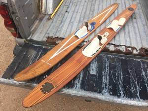 lot 170 image: 2 Vintage Wooden Waterski Wall Hangers