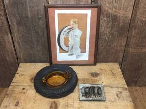 lot 172 image: 3 Vintage Tire Advertiser Pieces