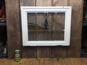 lot 173 image: Antique Leaded Glass Window - 17 12 x 21 12