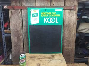 lot 181 image: Kool Cigarette Metal Chalkboard Sign - 17 x 24