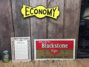 lot 196 image: 3 Signs - Blackstone - Please - Economy