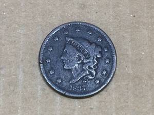 lot 222 image: 1837 U.S. Coronet Head Cent - G 4
