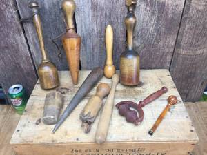 lot 256 image: Antique Wooden Food Mashers