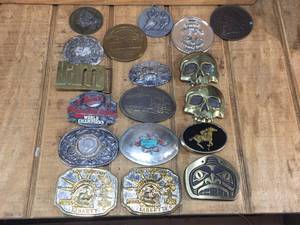 lot 278 image: Group Belt Buckles - Medallions