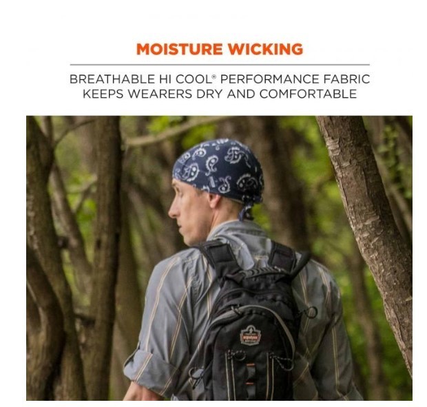 lot 807 image: NEW 2 Pack of Ergodyne Chill-Its 6615 High-Performance Bandana Do Rag - Terry Cloth Sweatband - Red Western