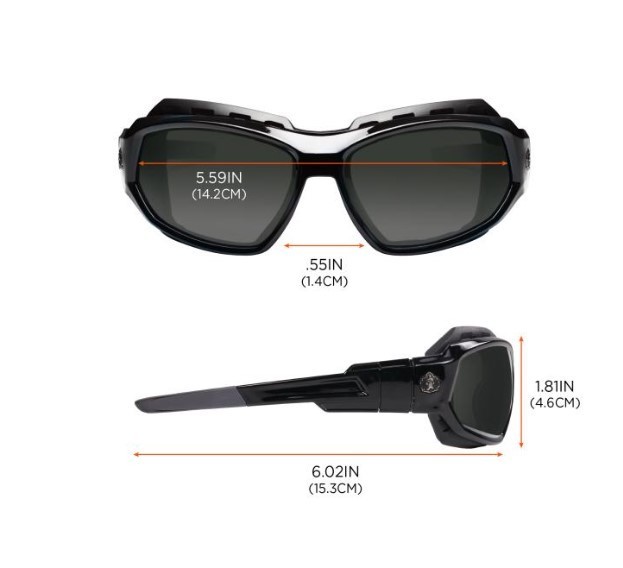lot 723 image: NEW 2 Pack of Ergodyne Skullerz LOKI Convertible Safety Spoggles w Strap -Black-AF Smoke Lens