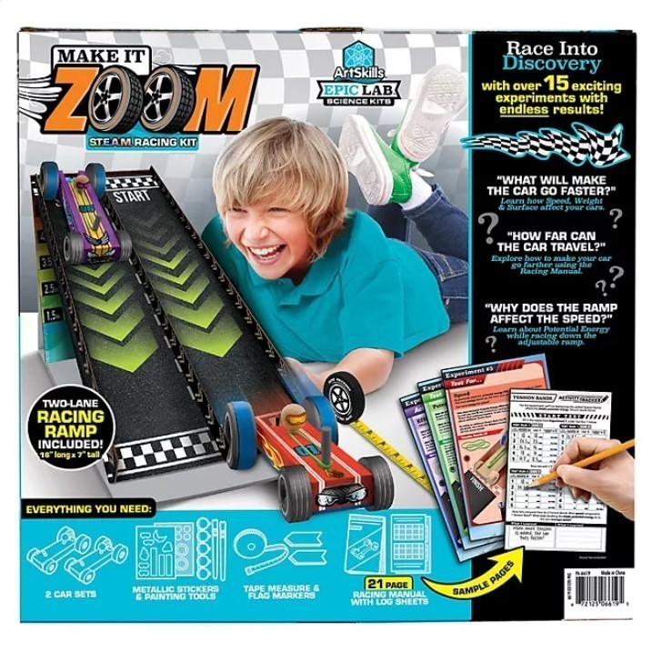 lot 263 image: NEW ArtSkills Epic Lab Make it Zoom STEM Race Car Science Kit
