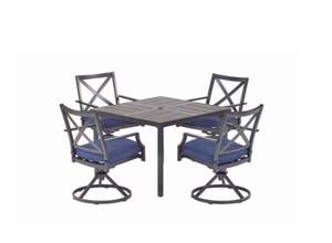 lot 102 image: NEW Living Accents Salem 5 pc Dining Set - Navy