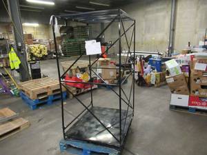 lot 121 image: Edit Lot Welded Black Metal Frame Built to Fit Onto Pallets with Flat Roof - Perfect for Projects