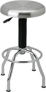 lot 129 image: Seville Classics Stainless Steel Seat Pneumatic Adjustable Work Stool - SHE18290B