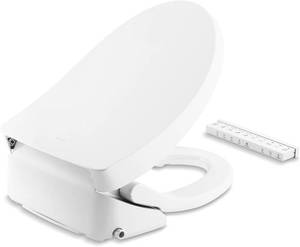 lot 136 image: KOHLER 28119-0 C3-325 Elongated Bidet Toilet Seat with Remote Control Featuring Spa and 3D Wash Modes, White