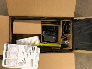 lot 19 image: RYOBI ONE HP 18-Volt Brushless EZClean 600 PSI 0.7 GPM Cordless Electric Power Cleaner w 4.0Ah Battery, Charger, Accessories  Customer Returns See Pictures