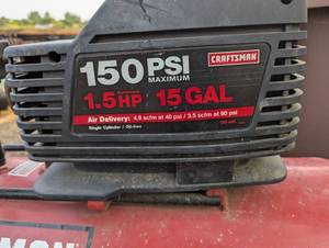lot 9A image: 150 PSI Air Compressor - Pin Hole in copper tube.