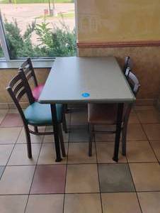 COMMERCIAL RESTAURANT DINING  TABLE AND CHAIRS SET WITH HANDICAP ACCESSIBILITY
