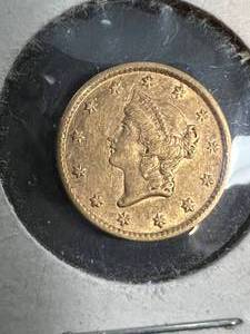 1853 US $1 GOLD LIBERTY