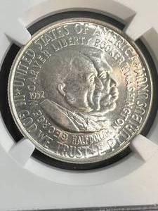 1952 US WASHINGTON-CARVER HALF DOLLAR NGC MS65