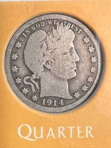 1914 US BARBER QUARTER IN CASE