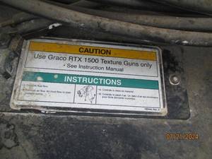 lot 8 image: Graco TexSpray RTX 1500 Texture Sprayer